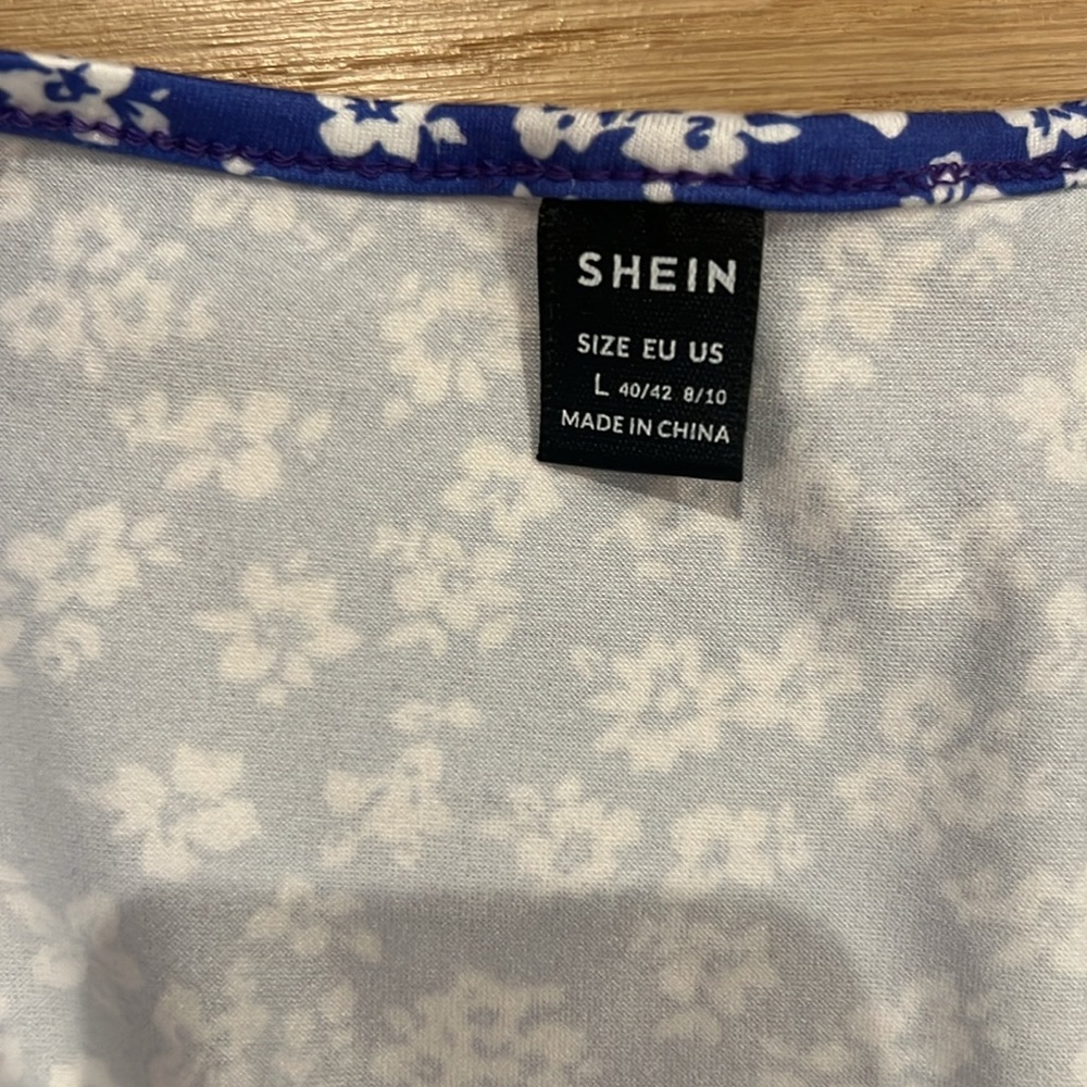 SHEIN blue and white midi dress size large - Picture 3 of 3